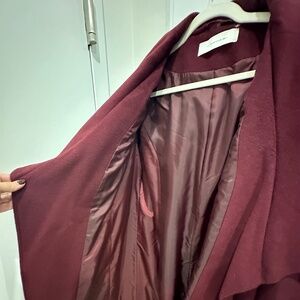 T Tahari Burgundy Shawl Coat - Size XL